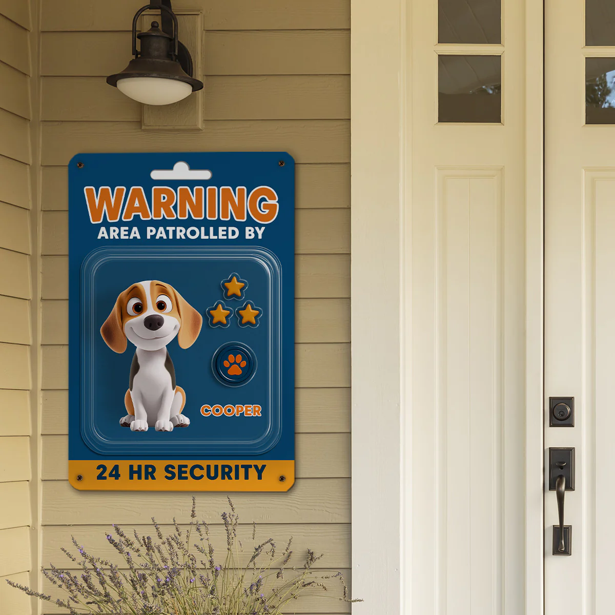 24 Hours Security By Dogs - Personalized Custom 3D Effect Metal Sign - Image 5