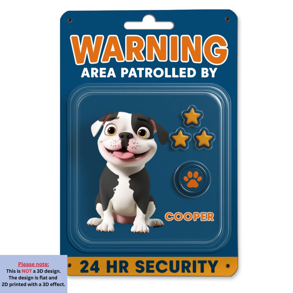 24 Hours Security By Dogs - Personalized Custom 3D Effect Metal Sign - Image 6