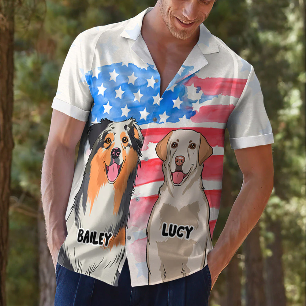 4th Of July Dog - Personalized Custom Hawaiian Shirt - Image 4