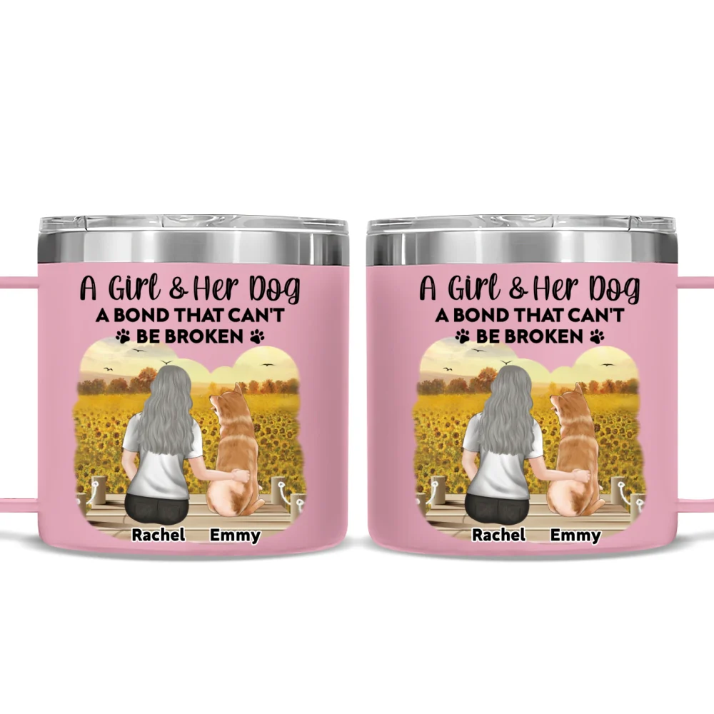 A Bond That Cant Be Broken Dog - Personalized Custom 14oz Tumbler With Handle - Image 7