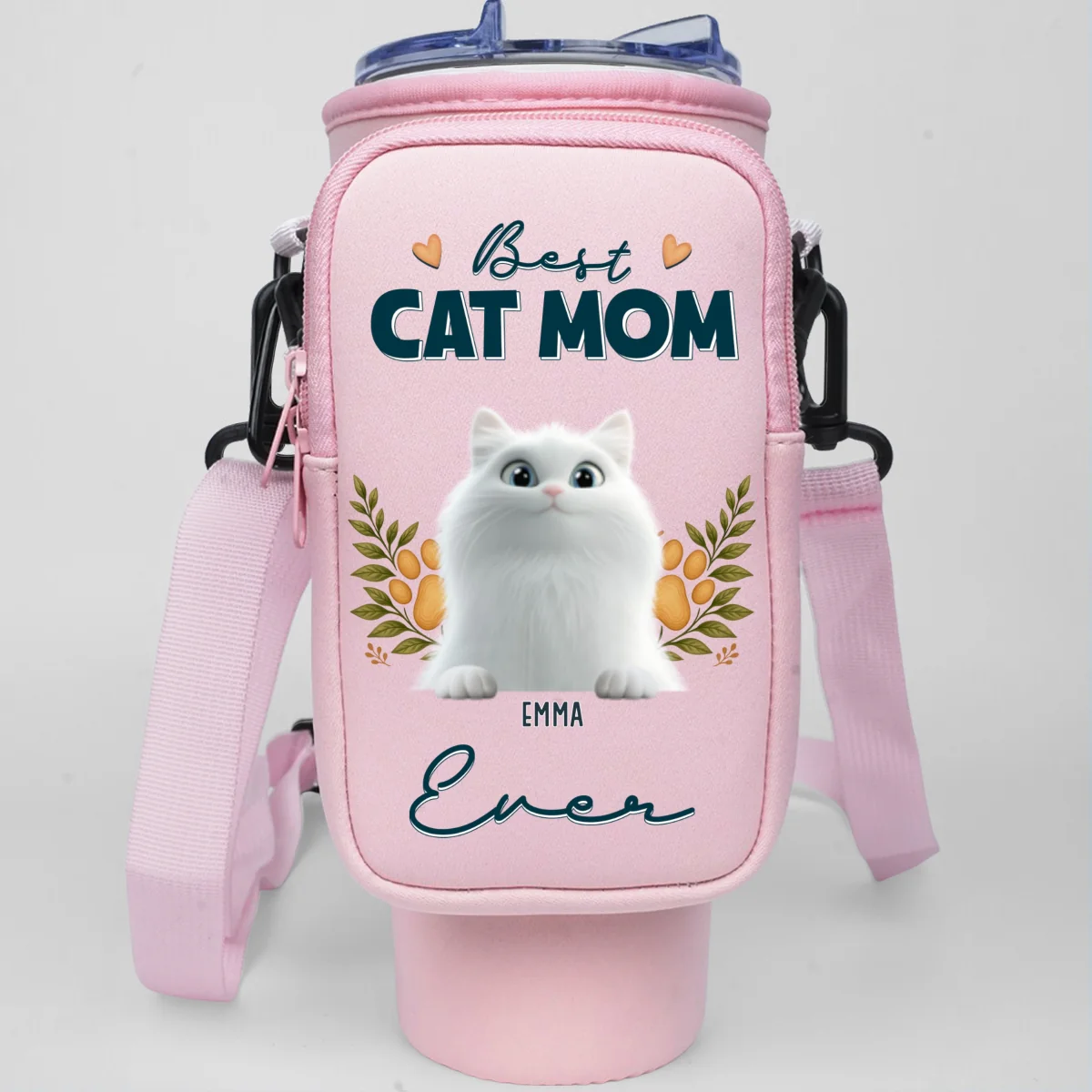 A Cat Person - Personalized Custom Water Bottle Carrier Bag - Image 12
