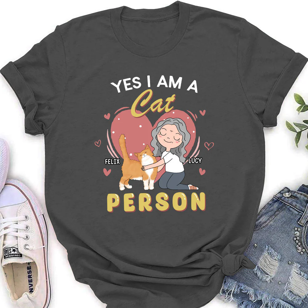 A Cat Person - Personalized Custom Women's T-shirt - Image 4