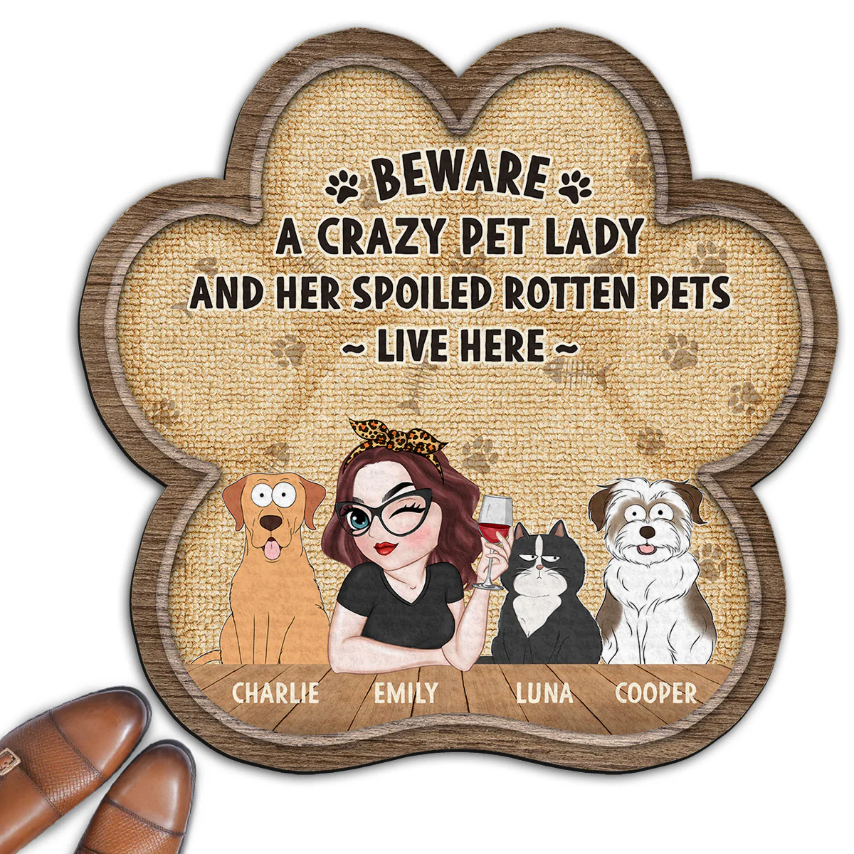 A Crazy Pet Lady - Personalized Custom Doormat