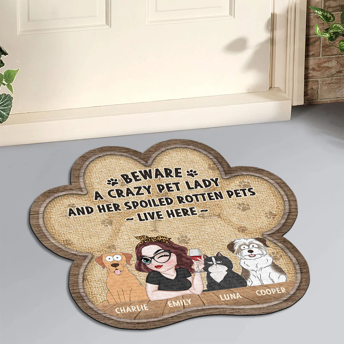 A Crazy Pet Lady - Personalized Custom Doormat - Image 3