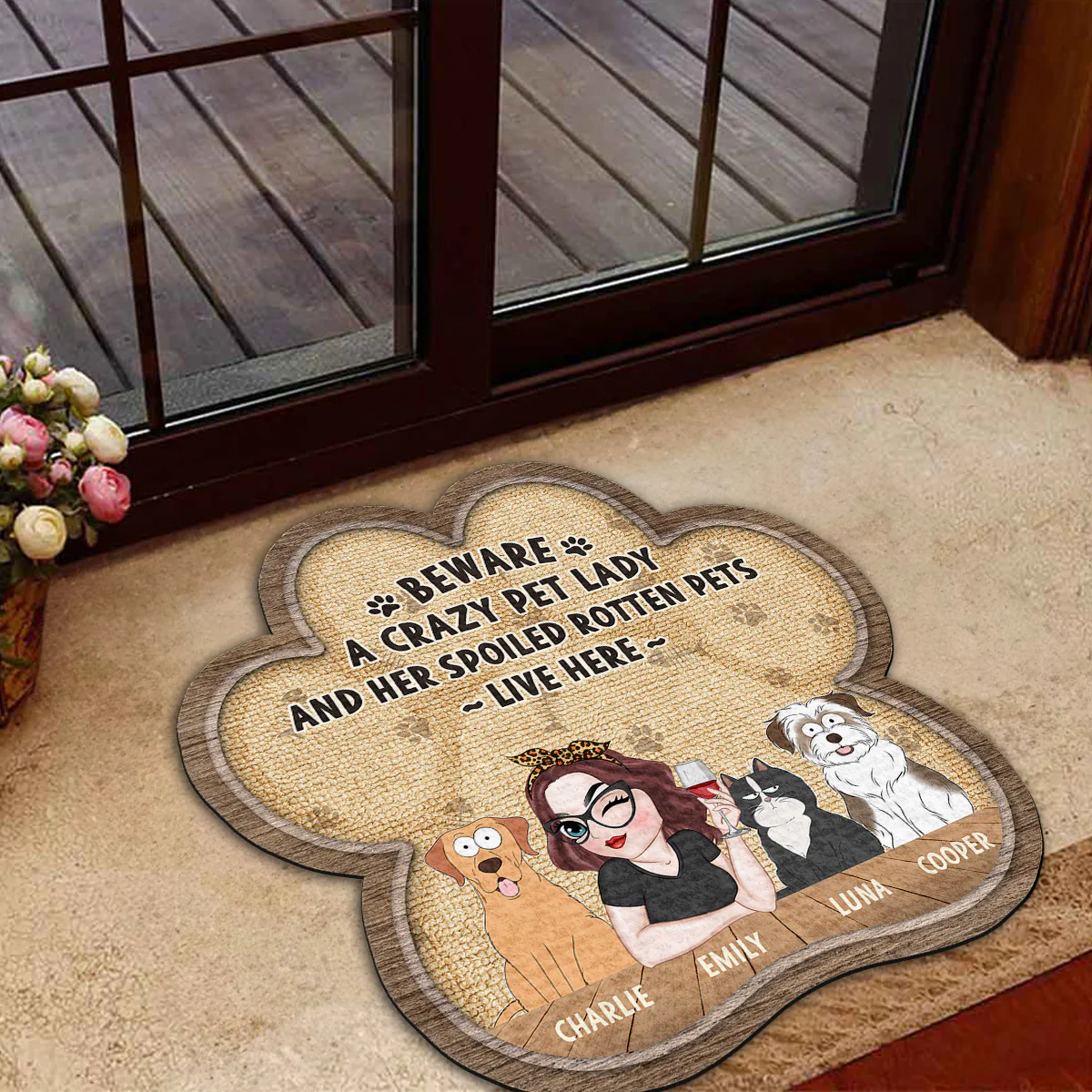 A Crazy Pet Lady - Personalized Custom Doormat - Image 5