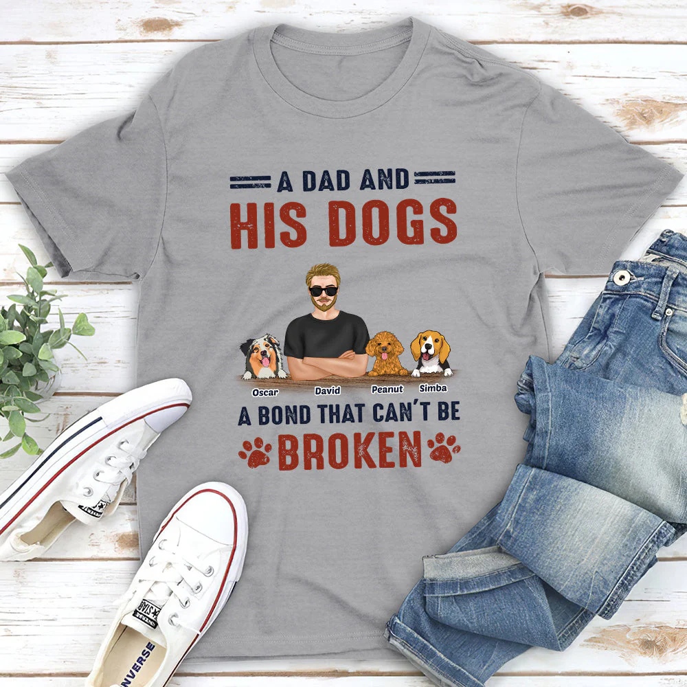 A Dad And His Dog - Personalized Custom Unisex T-shirt - Image 4