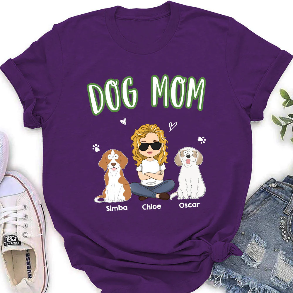 A Dog Mom - Personalized Custom Women's T-shirt - Image 4