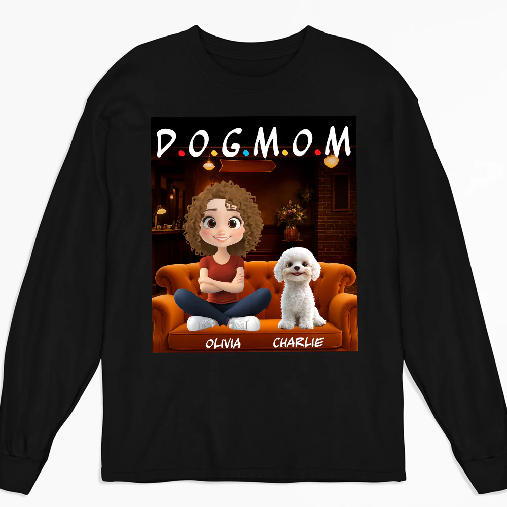 A Dog Mom Version 2 - Personalized Custom Long Sleeve T-shirt