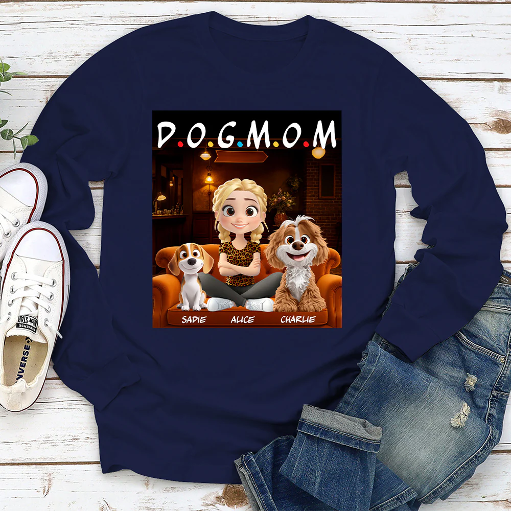 A Dog Mom Version 2 - Personalized Custom Long Sleeve T-shirt - Image 2