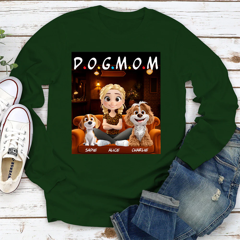 A Dog Mom Version 2 - Personalized Custom Long Sleeve T-shirt - Image 3