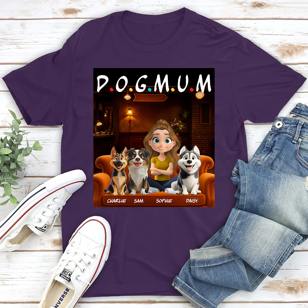 A Dog Mom Version 2 - Personalized Custom Unisex T-shirt - Image 3