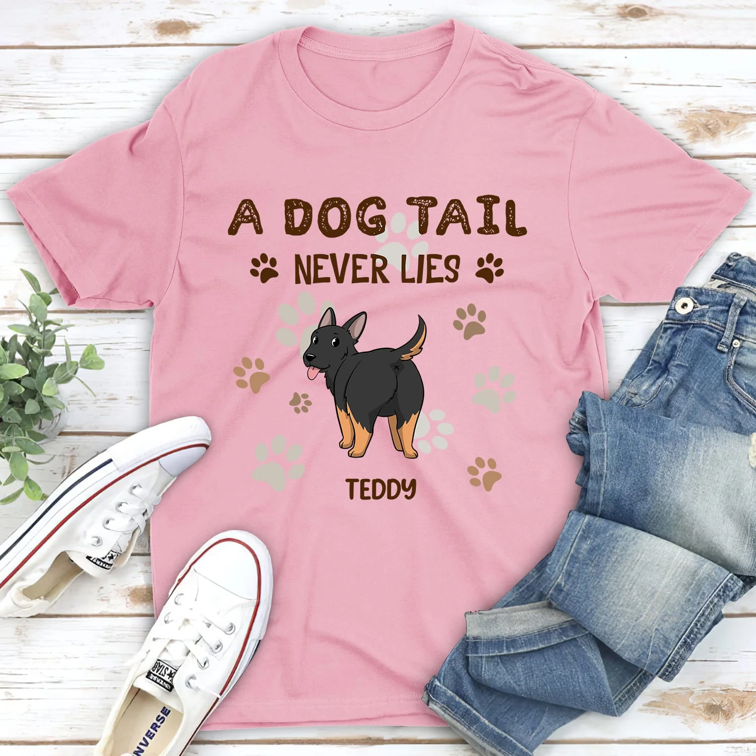A Dog Tail Never Lies - Personalized Custom Unisex T-shirt - Image 3