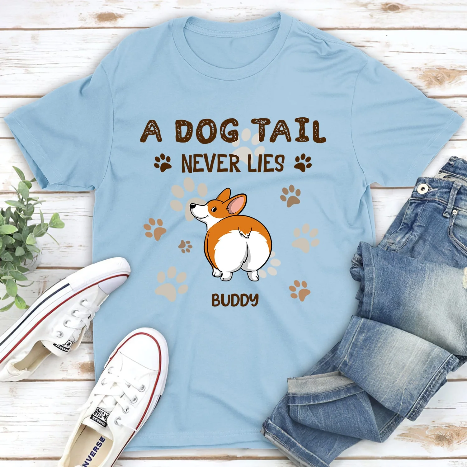 A Dog Tail Never Lies - Personalized Custom Unisex T-shirt - Image 4