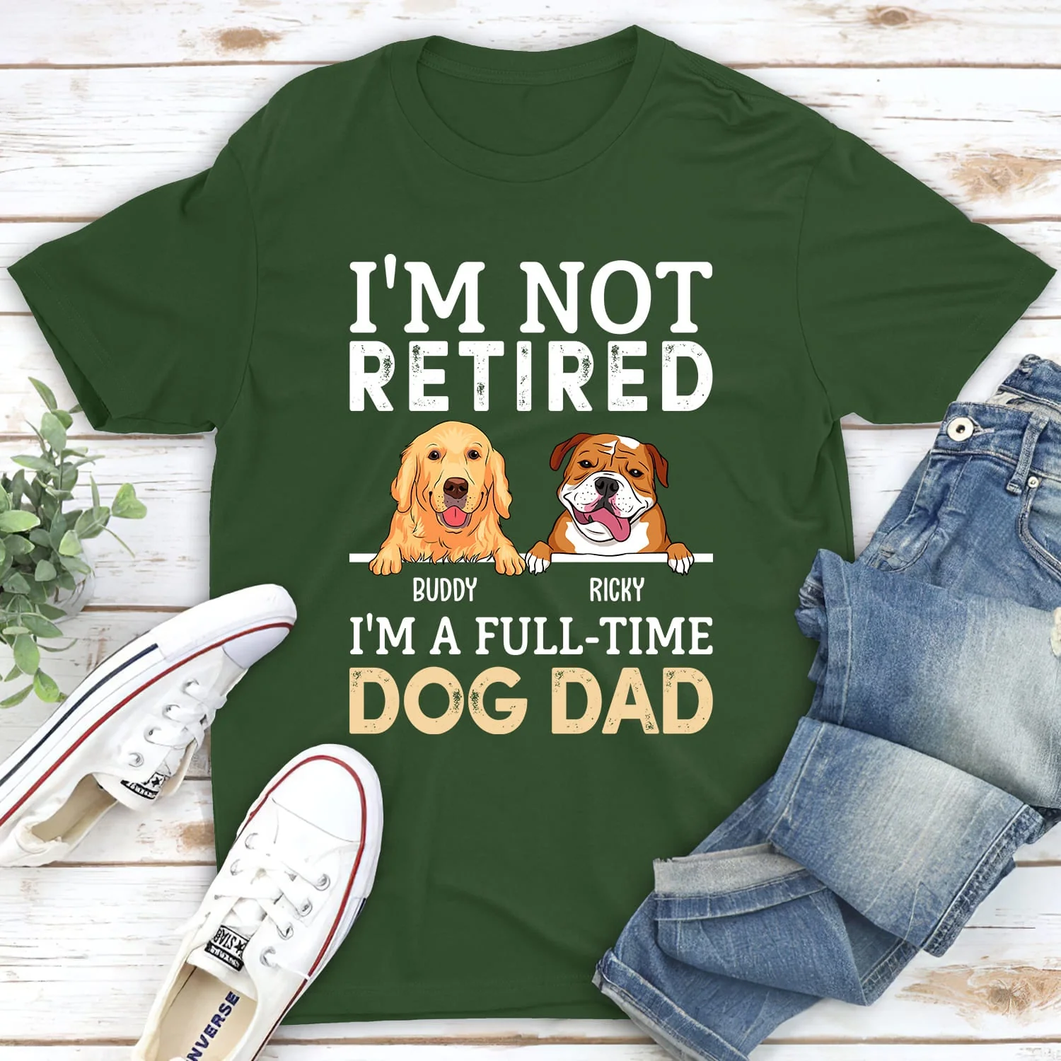A Full-time Dog Dad - Personalized Custom Unisex T-shirt - Image 5