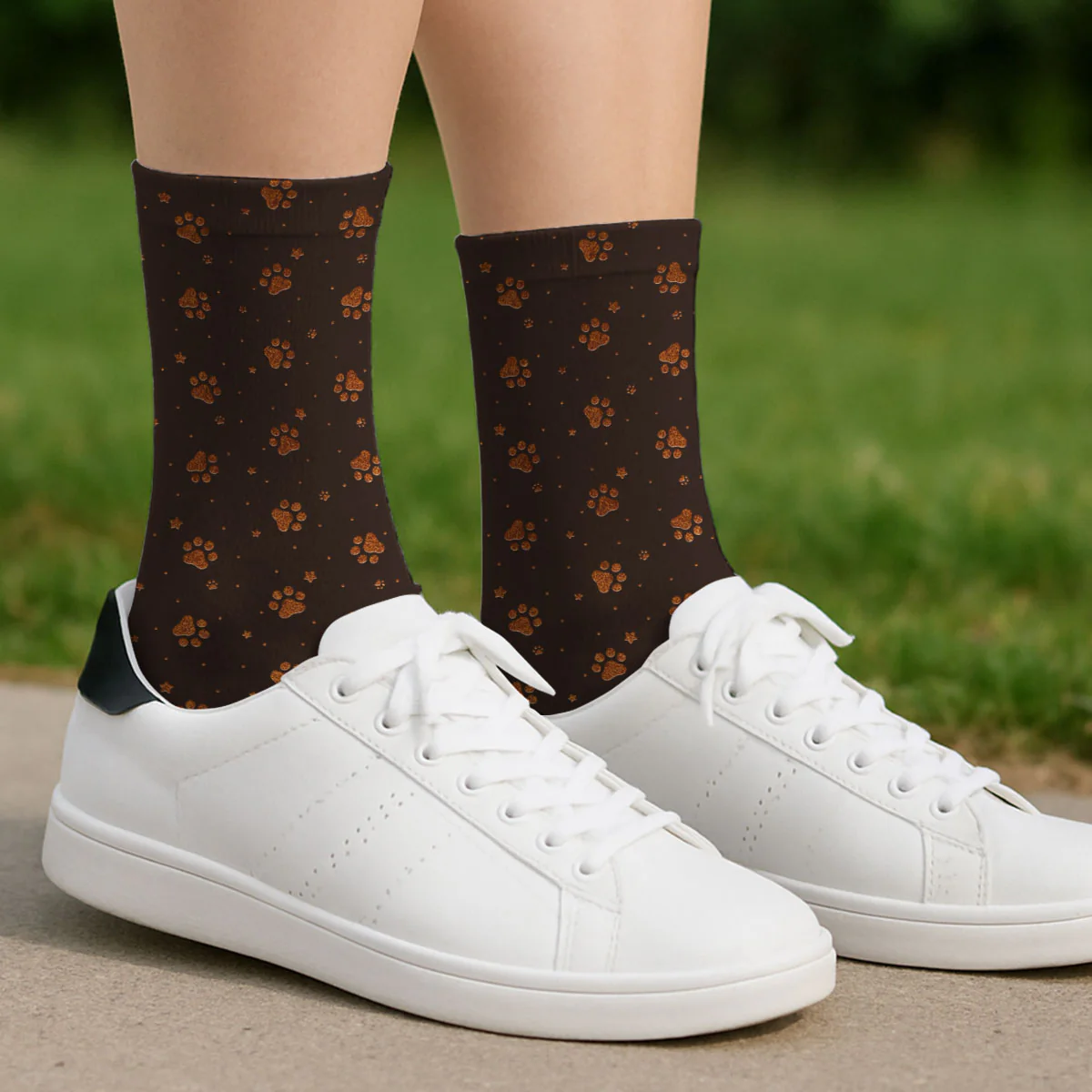 A Gentleman And His Dog - Personalized Custom Crew Socks - Image 3
