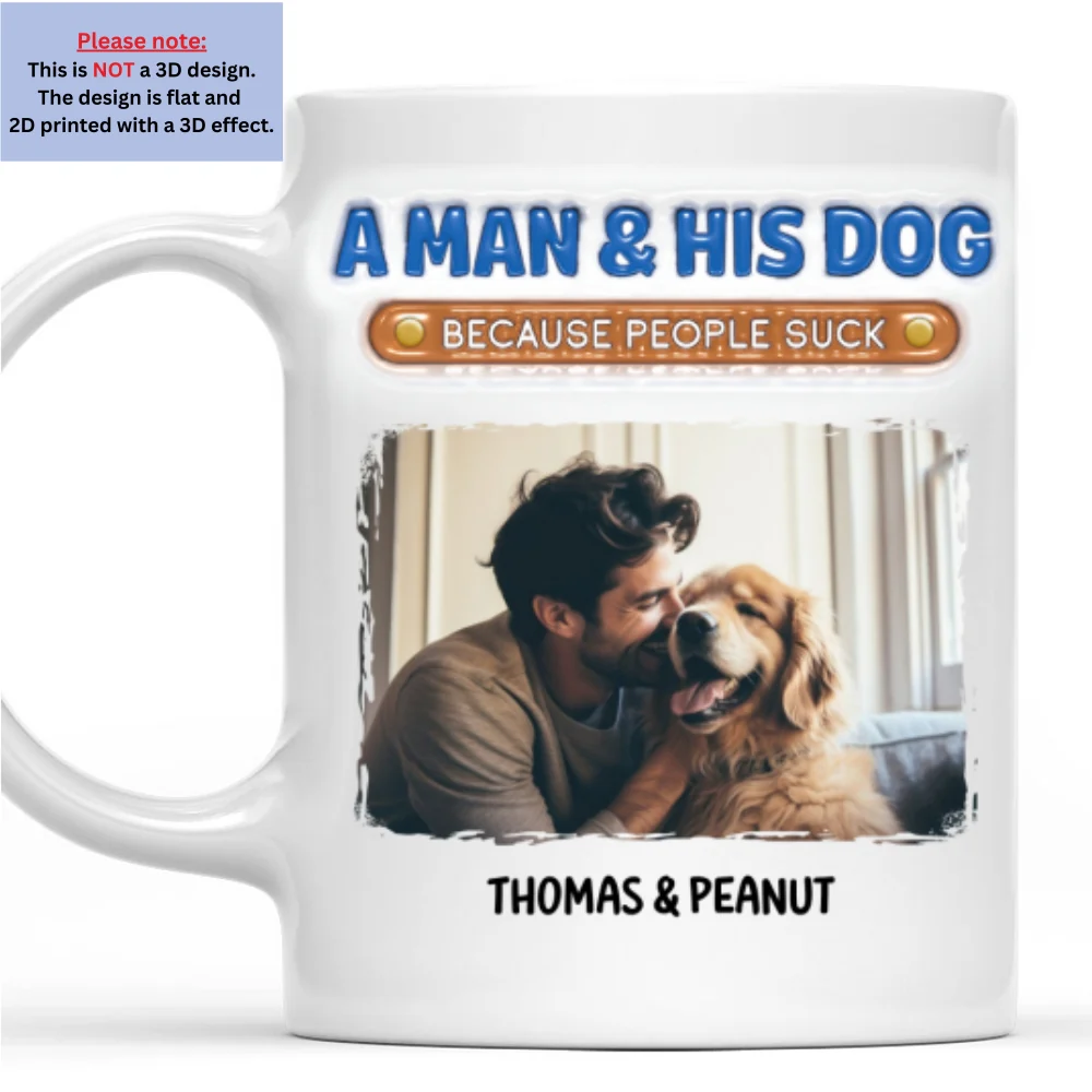 A Gentleman And His Dog Photo - Personalized Custom 3D Inflated Effect Mug - Image 4