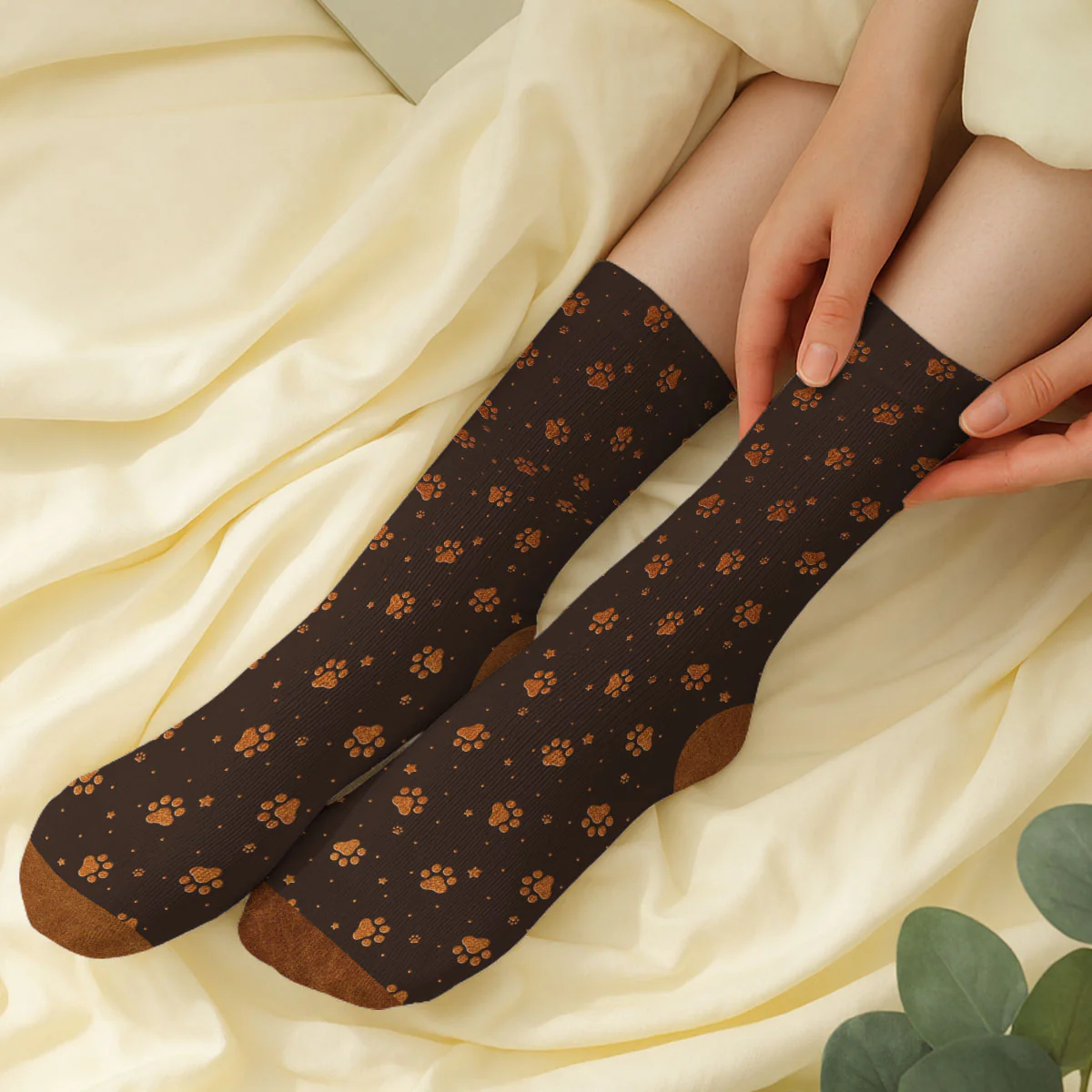 A Gentleman And His Dog Photo - Personalized Custom Crew Socks - Image 2