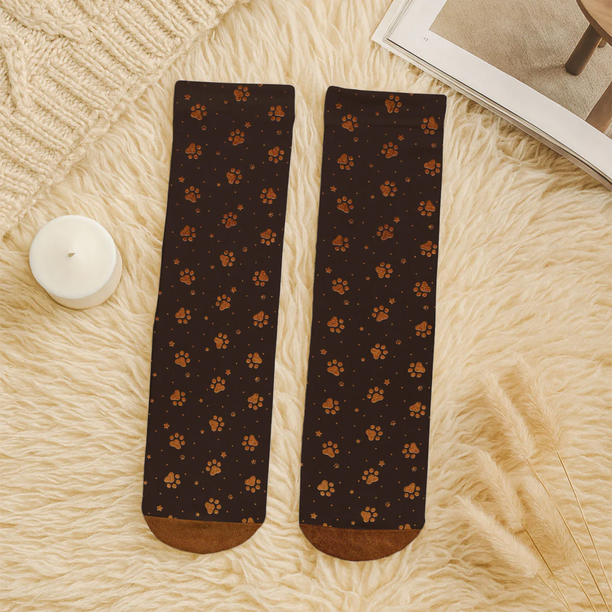 A Gentleman And His Dog Photo - Personalized Custom Crew Socks - Image 6