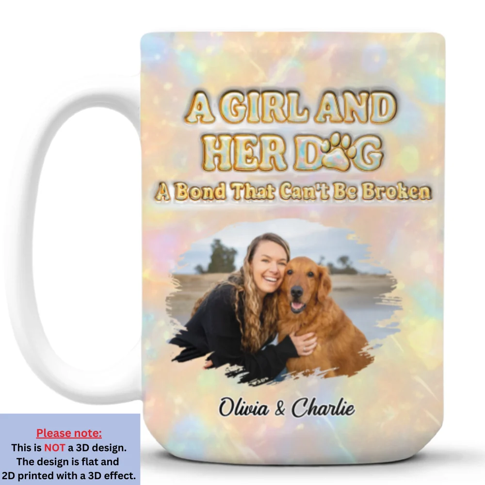 A Girl And Her Dog Pearl Photo - Personalized Custom 3D Inflated Effect Mug - Image 7