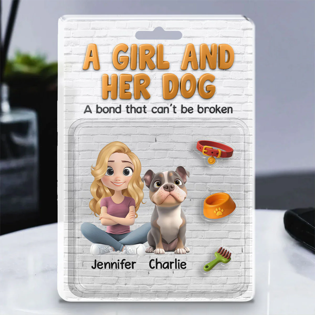 A Girl And Her Dog - Personalized Custom Acrylic Plaque