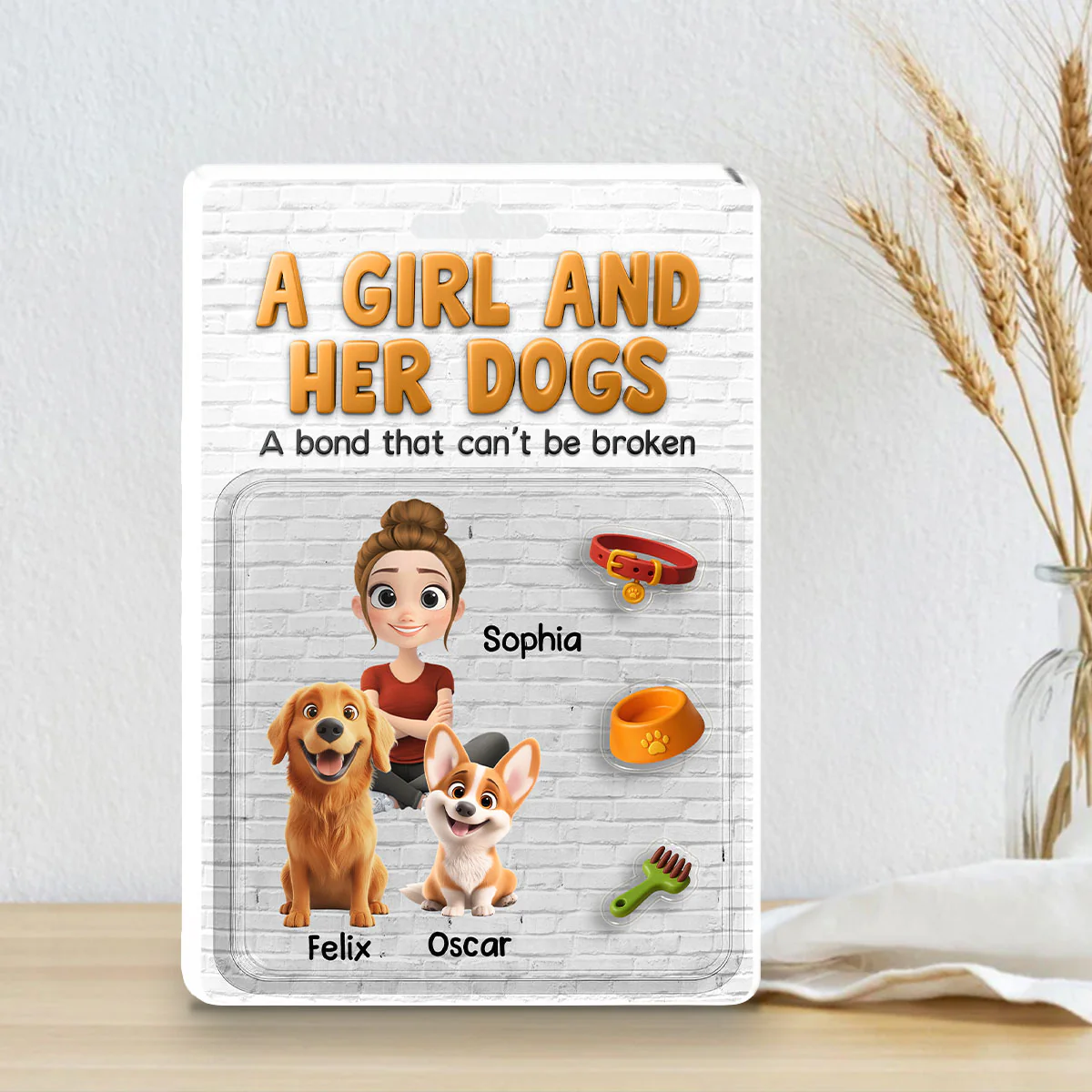 A Girl And Her Dog - Personalized Custom Acrylic Plaque - Image 2