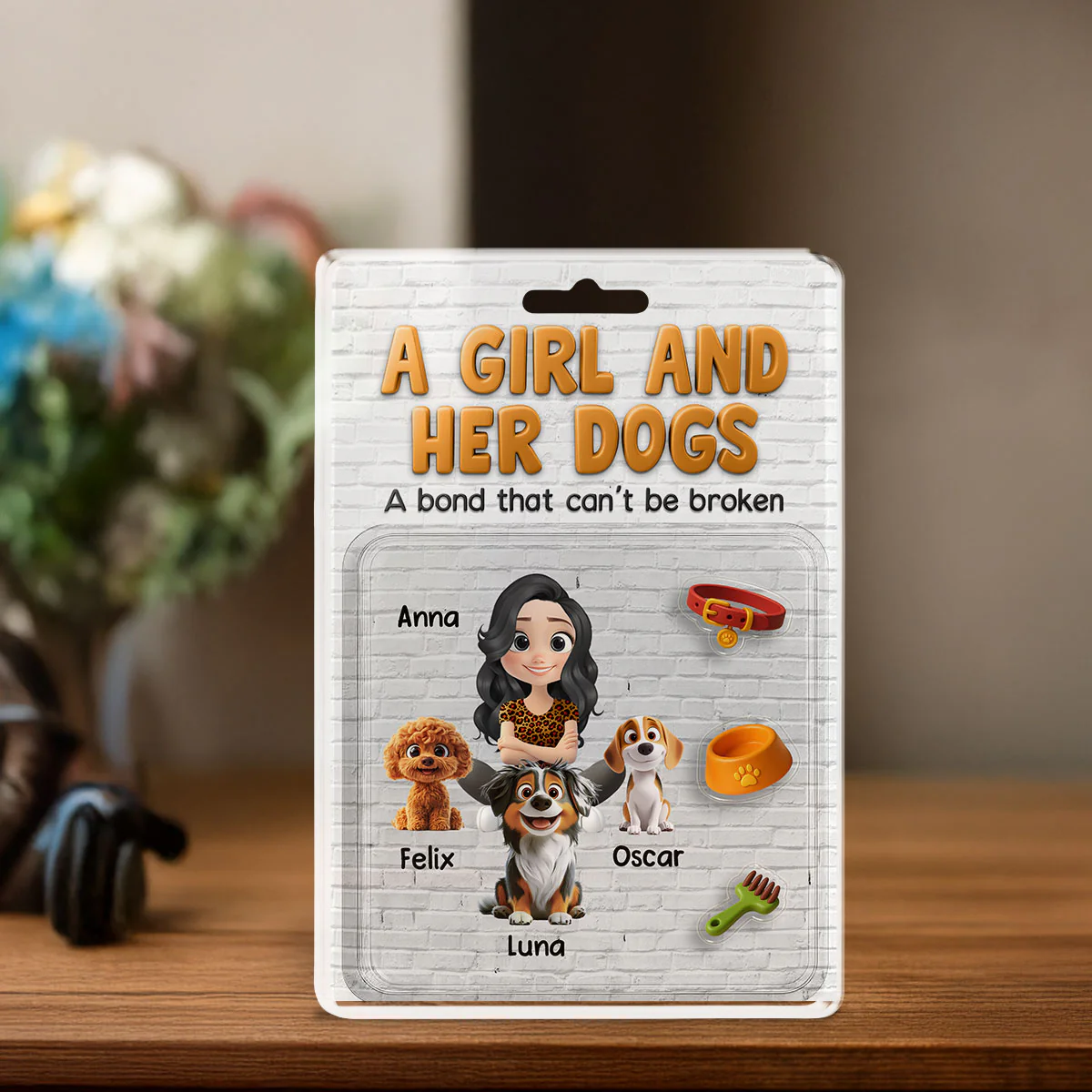 A Girl And Her Dog - Personalized Custom Acrylic Plaque - Image 3