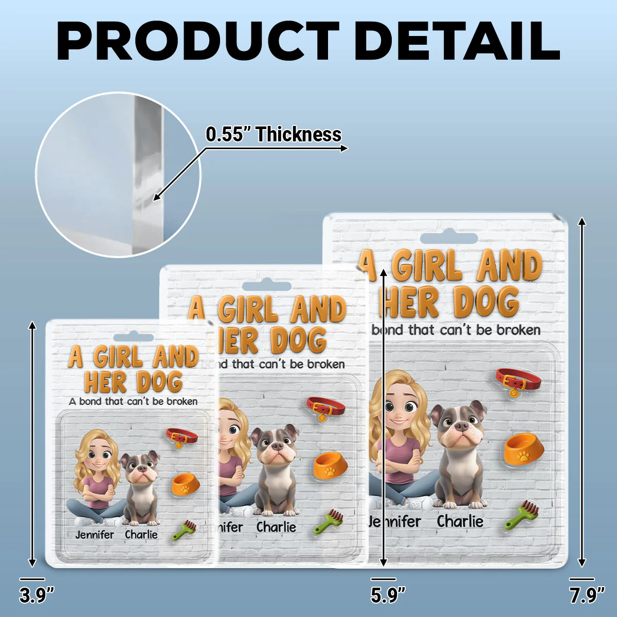A Girl And Her Dog - Personalized Custom Acrylic Plaque - Image 4