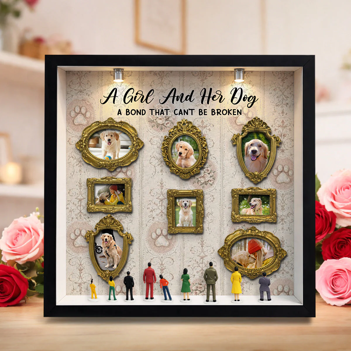 A Girl And Her Dog - Personalized Custom Museum Frame - Image 2