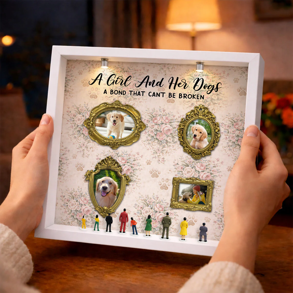 A Girl And Her Dog - Personalized Custom Museum Frame - Image 3