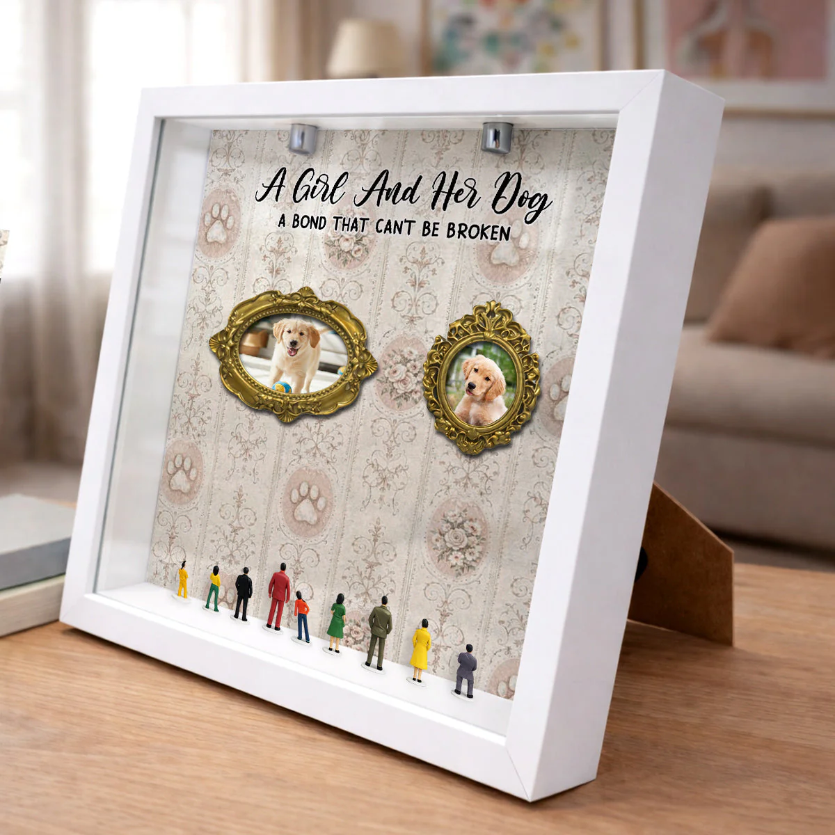 A Girl And Her Dog - Personalized Custom Museum Frame - Image 5