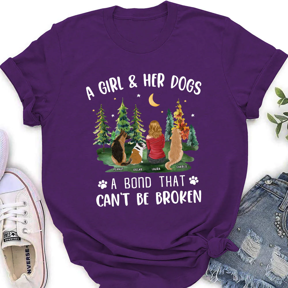 A Girl And Her Dog - Personalized Custom Women's T-shirt - Image 5