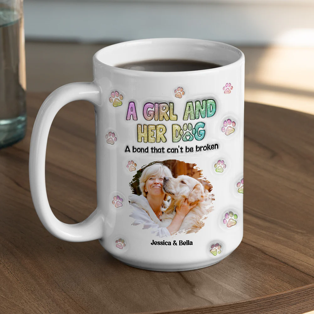 A Girl And Her Dog Photo - Personalized Custom 3D Inflated Effect Mug - Image 10