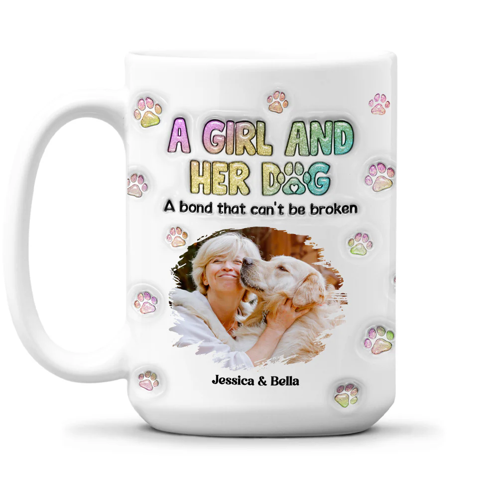 A Girl And Her Dog Photo - Personalized Custom 3D Inflated Effect Mug - Image 8