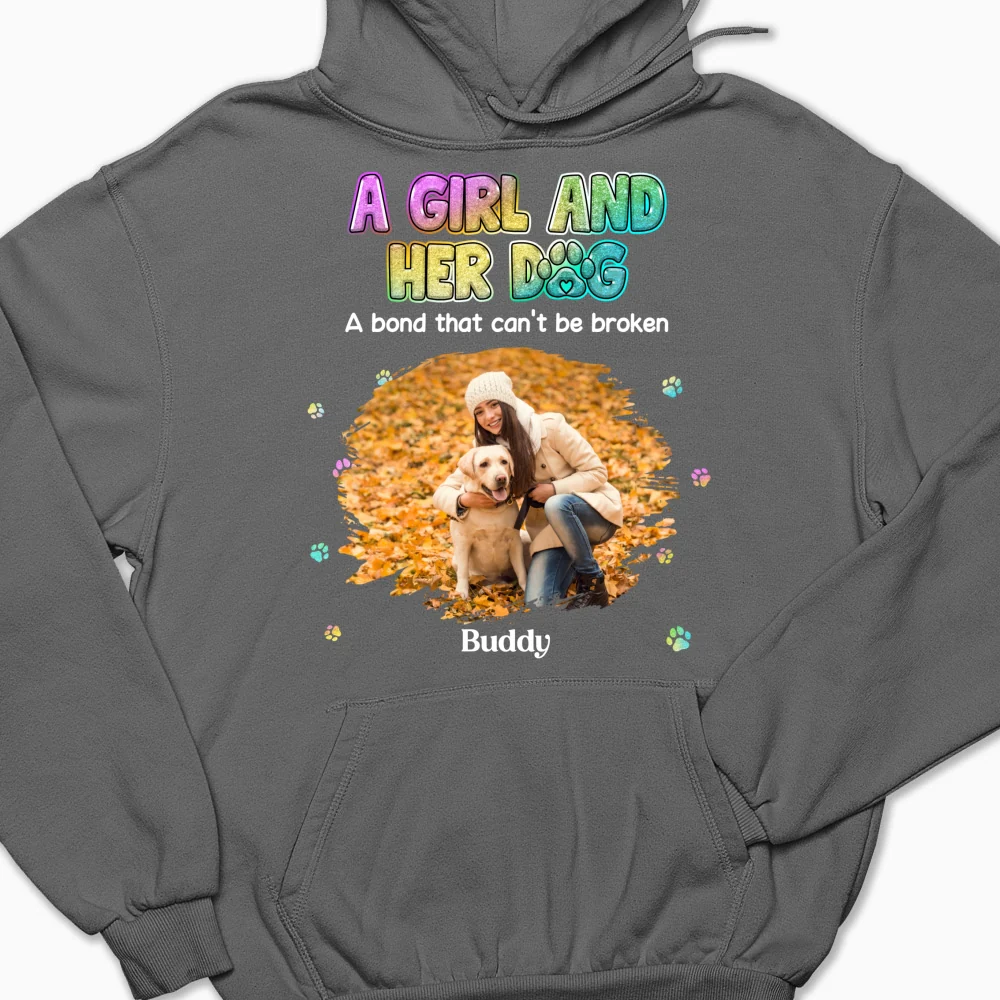 A Girl And Her Dog Photo - Personalized Custom Hoodie - Image 7