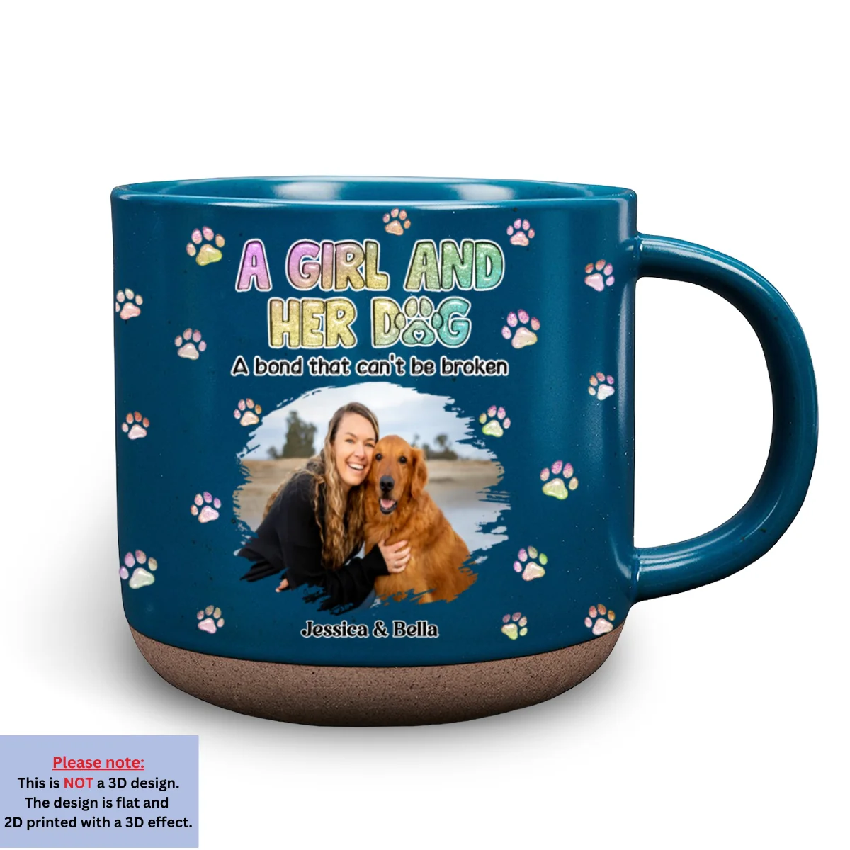 A Girl And Her Dog Photo - Personalized Custom Pottery Mug - Image 7