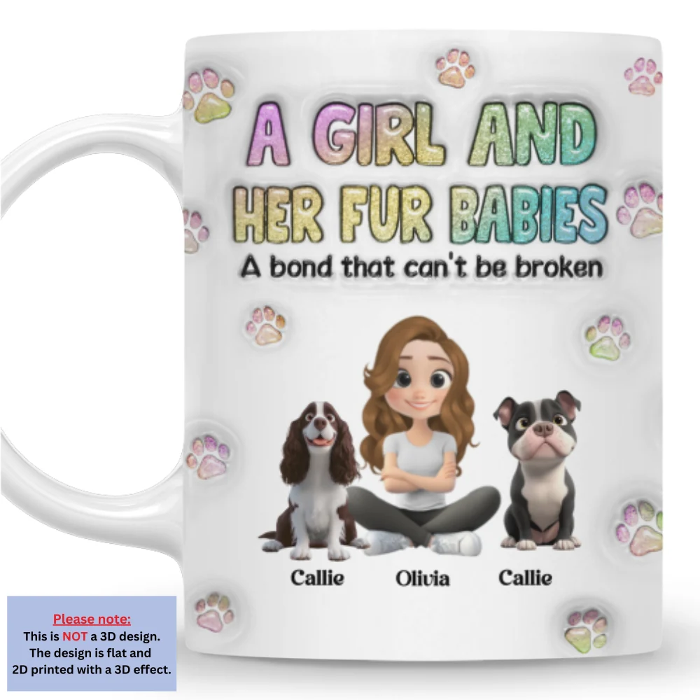A Girl And Her Fur Babies - Personalized Custom 3D Inflated Effect Mug - Image 7