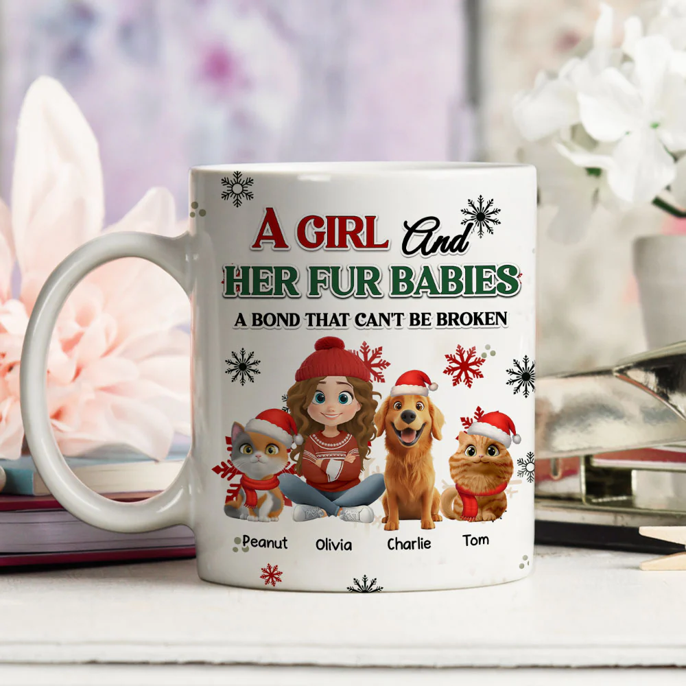 A Girl And Her Pet Love Christmas - Personalized Custom Coffee Mug - Image 4