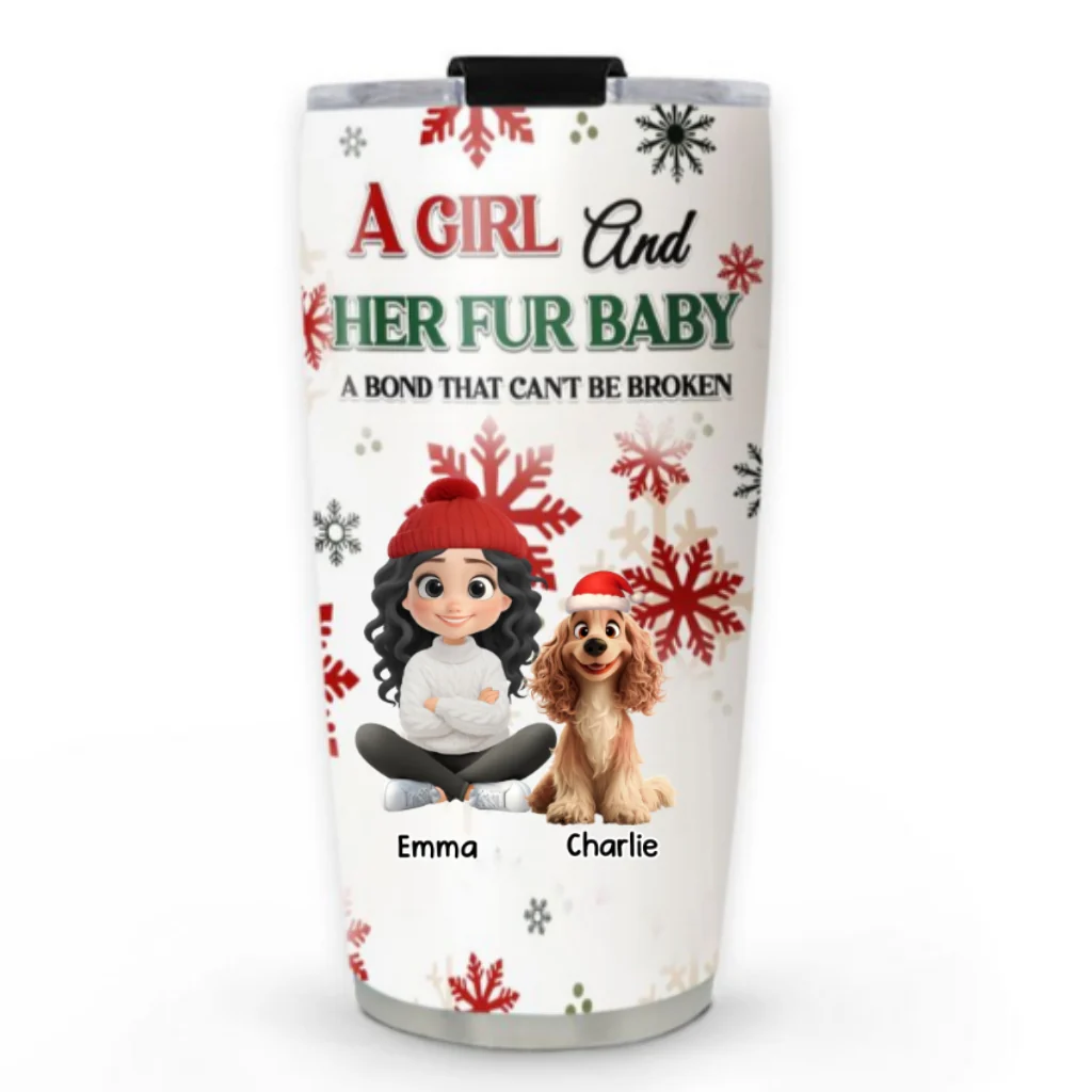 A Girl And Her Pet Love Christmas - Personalized Custom Tumbler - Image 4