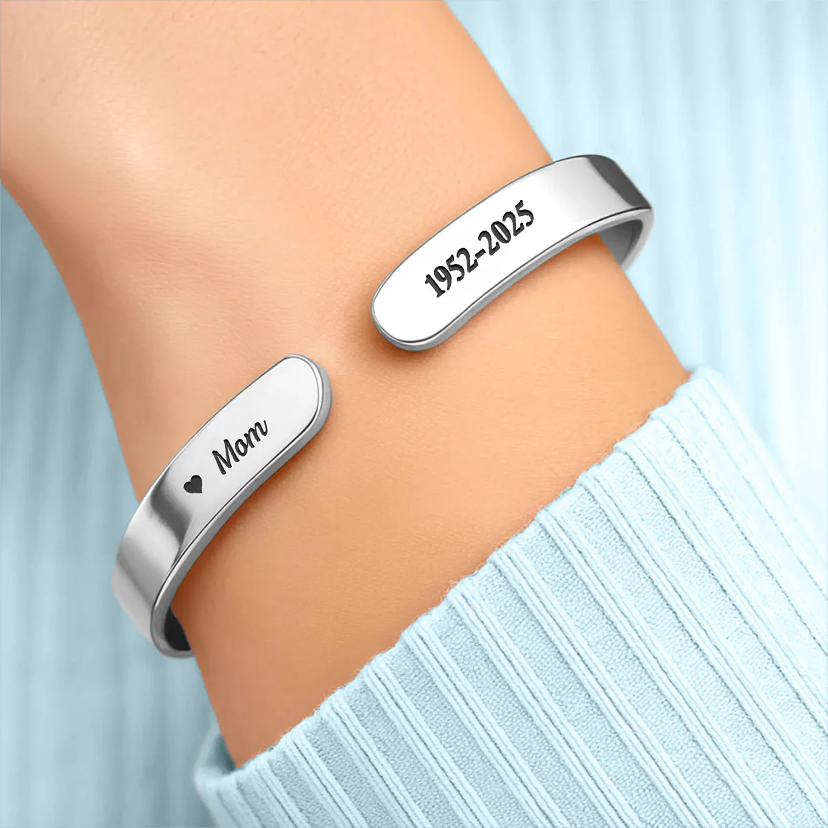 A Hug From Heaven - Personalized Custom Bracelet Cuff - Image 3