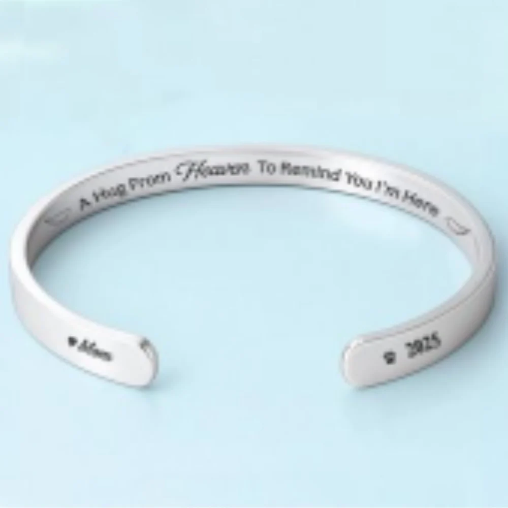 A Hug From Heaven - Personalized Custom Bracelet Cuff - Image 7