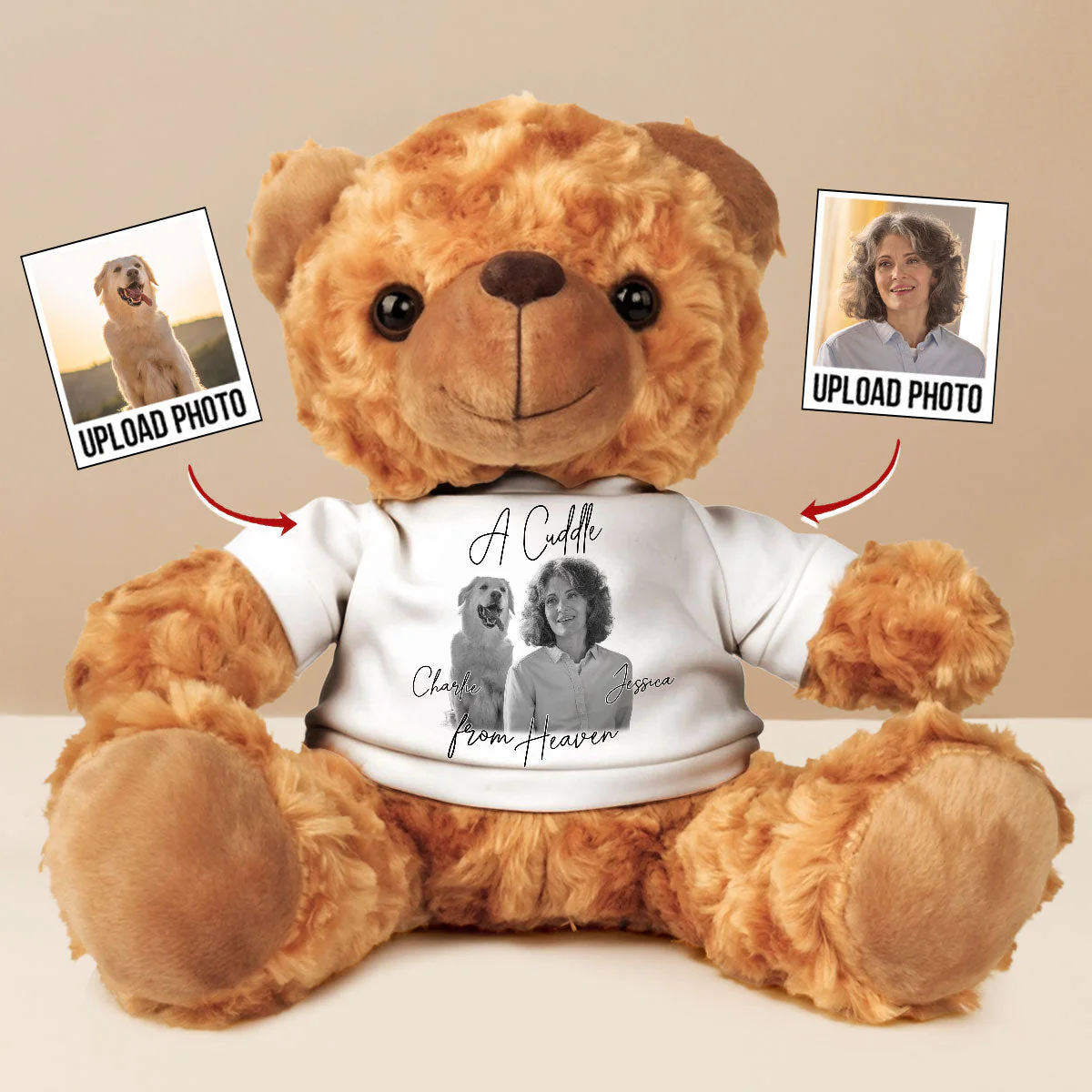 A Hug From Heaven Version 2 - Personalized Custom Cuddle Bear