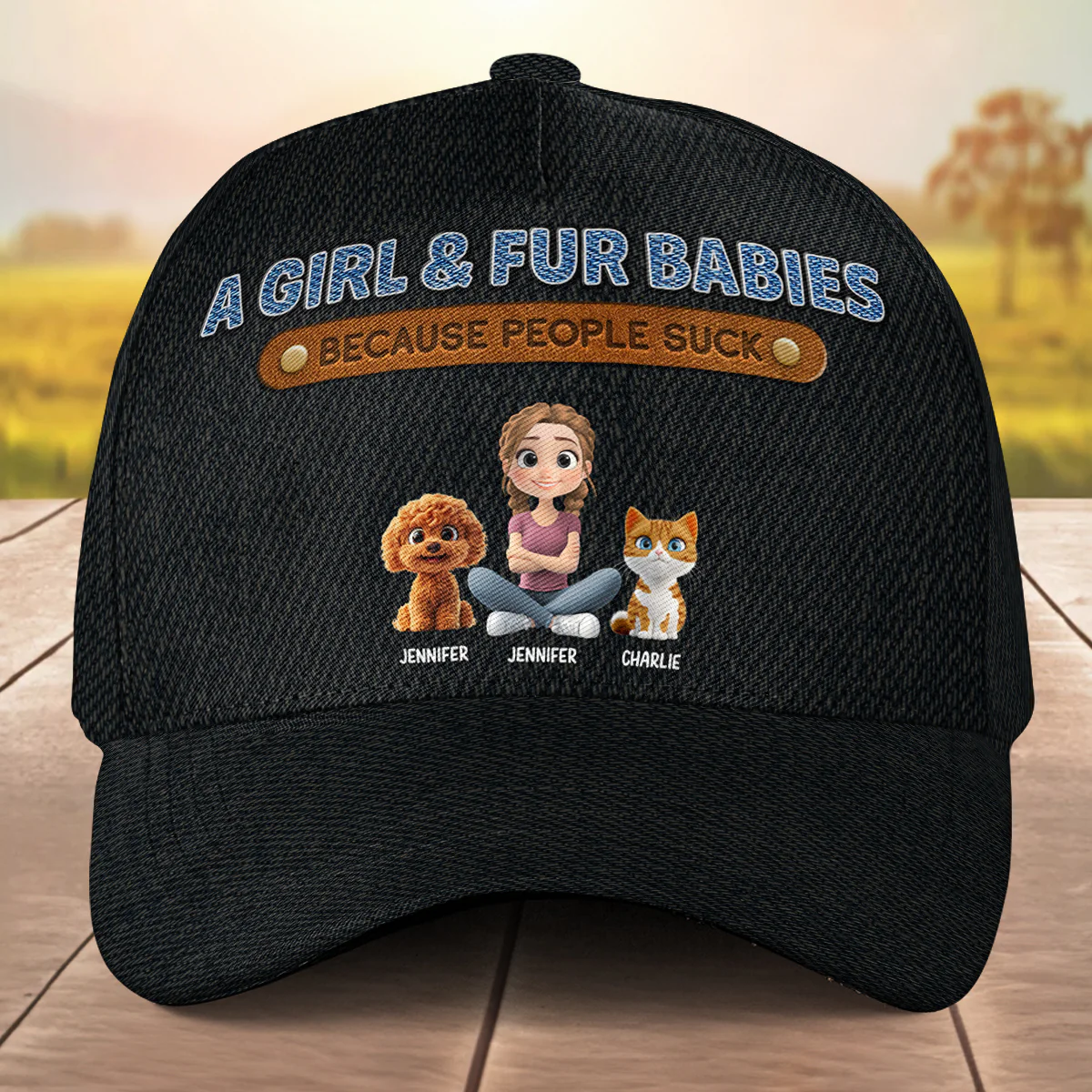 A Lady And Her Pet - Personalized Custom Classic Cap