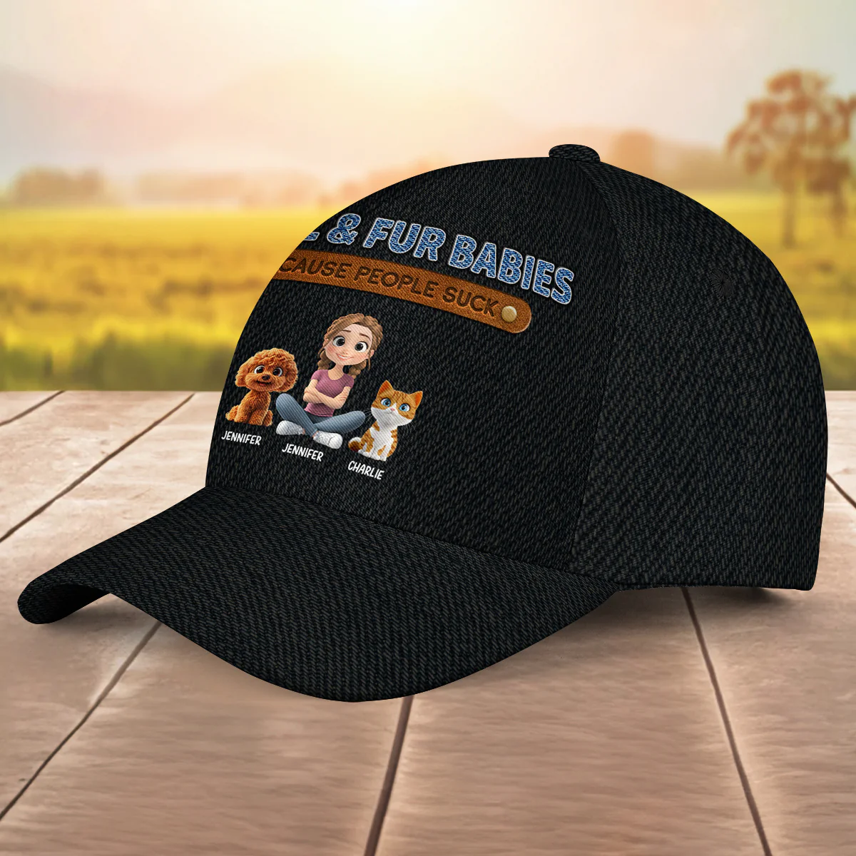 A Lady And Her Pet - Personalized Custom Classic Cap - Image 3