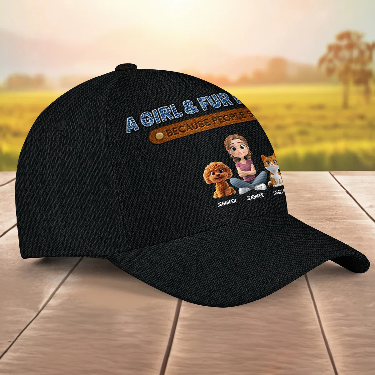 A Lady And Her Pet - Personalized Custom Classic Cap - Image 4