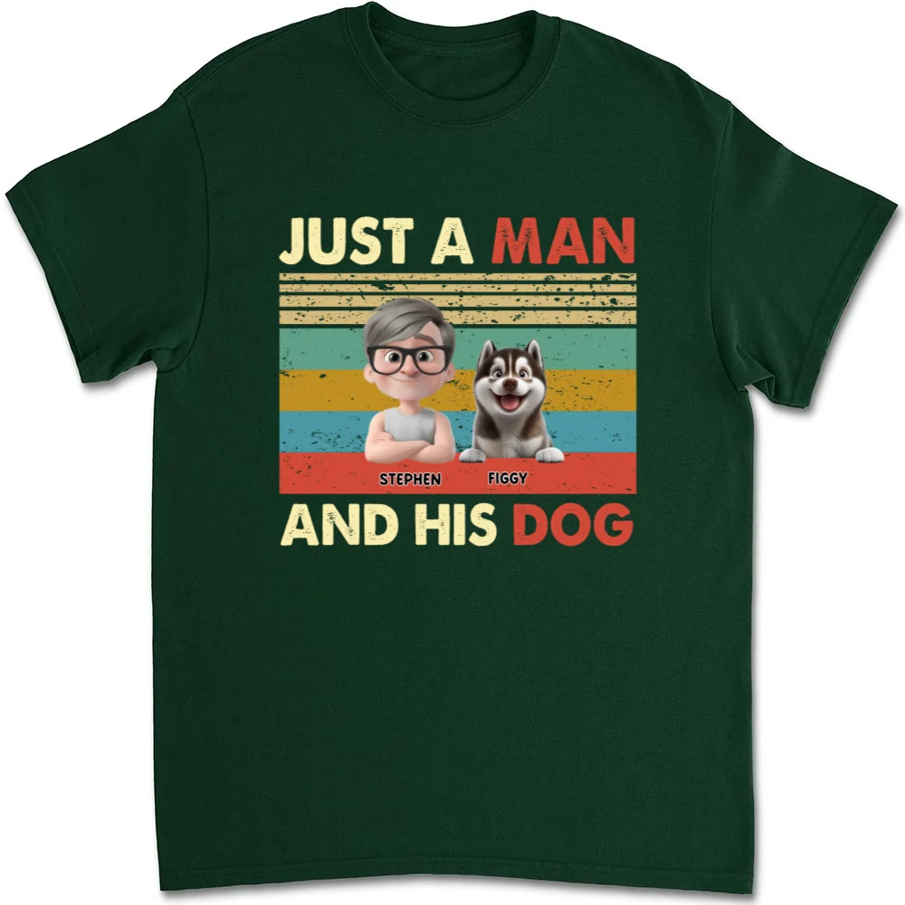 A Man And His Dog - Personalized Custom Unisex T-Shirt - Image 8