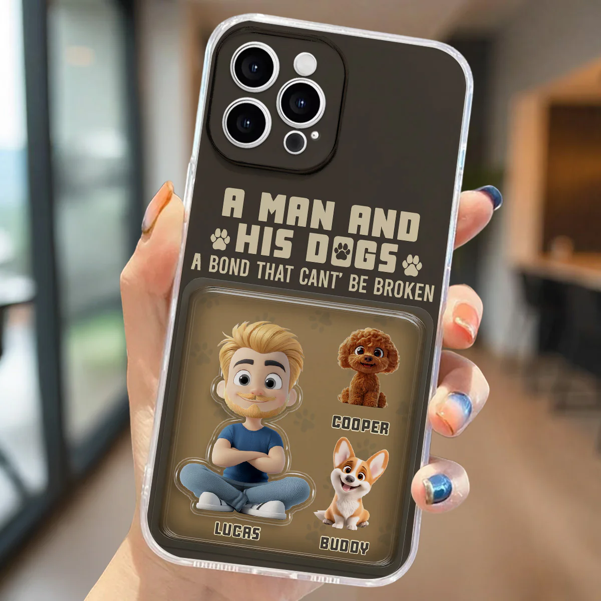 A Man And His Favorite - Personalized Custom 3D Effect Phone Case - Image 2