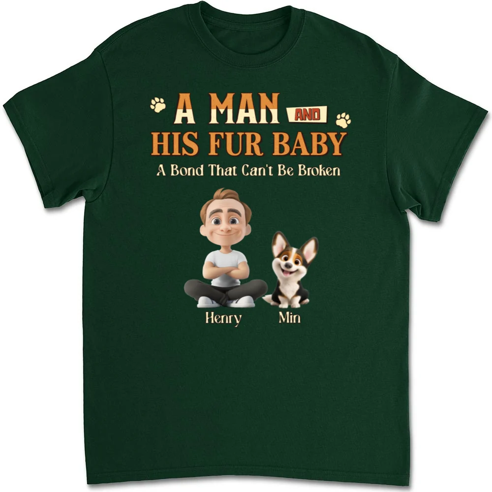 A Man With His Pet - Personalized Custom Unisex T-shirt - Image 8