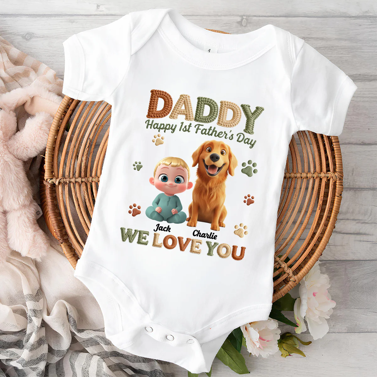 A New Chapter Begins Ver Dad - Personalized Custom Baby Onesie - Image 4