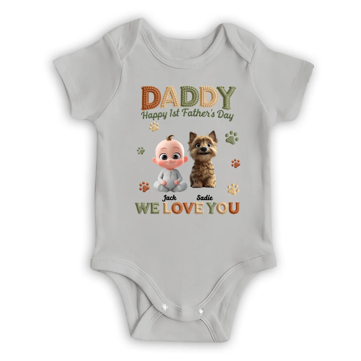 A New Chapter Begins Ver Dad - Personalized Custom Baby Onesie - Image 7