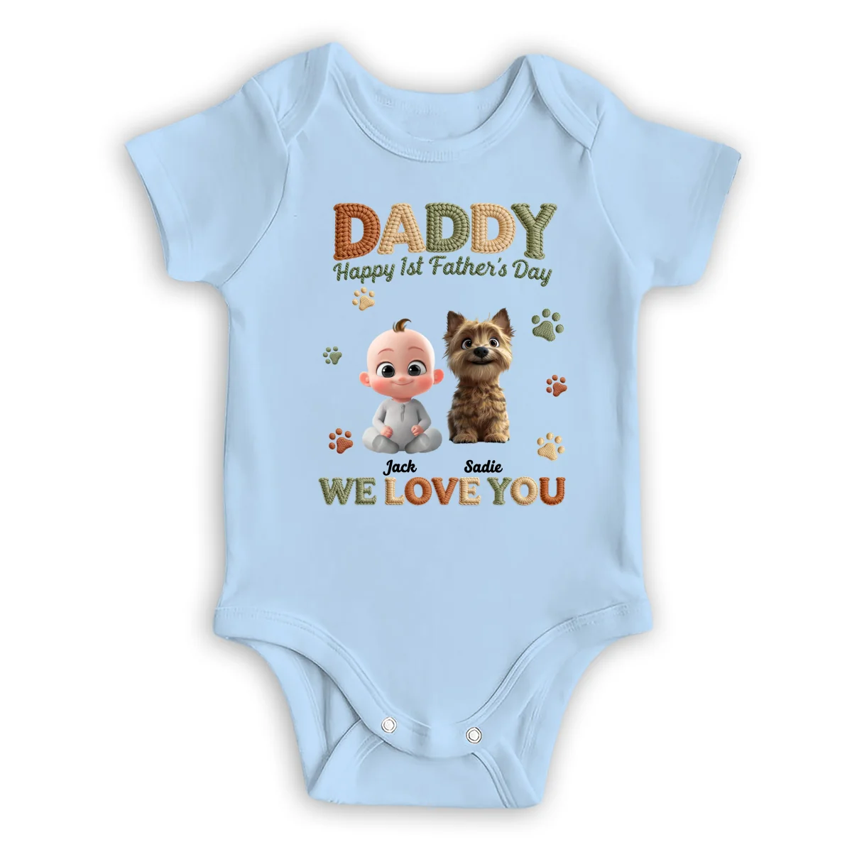 A New Chapter Begins Ver Dad - Personalized Custom Baby Onesie - Image 8